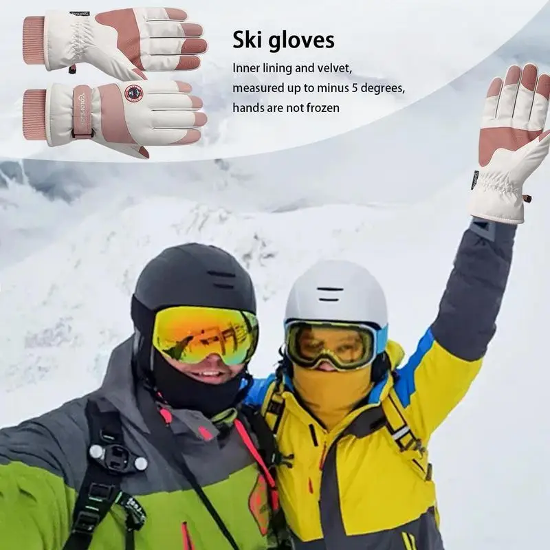 Skihandschuhe, wasserdicht, 1 Paar, Skisport, warme Handschuhe, Bildschirm, Touch, kaltes Wetter, Handwärmer, winddichte Fäustlinge für den Außenbereich