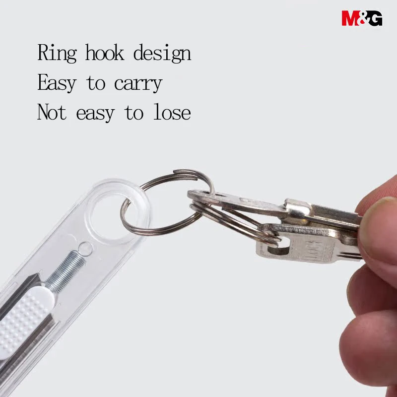 M&G 공예 칼, 미니 종이 커터, 편지 오프너, 링 구멍 디자인, 휴대가 간편함, 패키지 열기용, 학생에게 적합