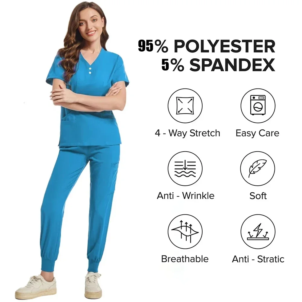 Hospital Surgical Clothing Medical Uniforms Women Scrubs Sets Doctors Nurses Accessories Dental Clinic Beauty Salon Workwear Set