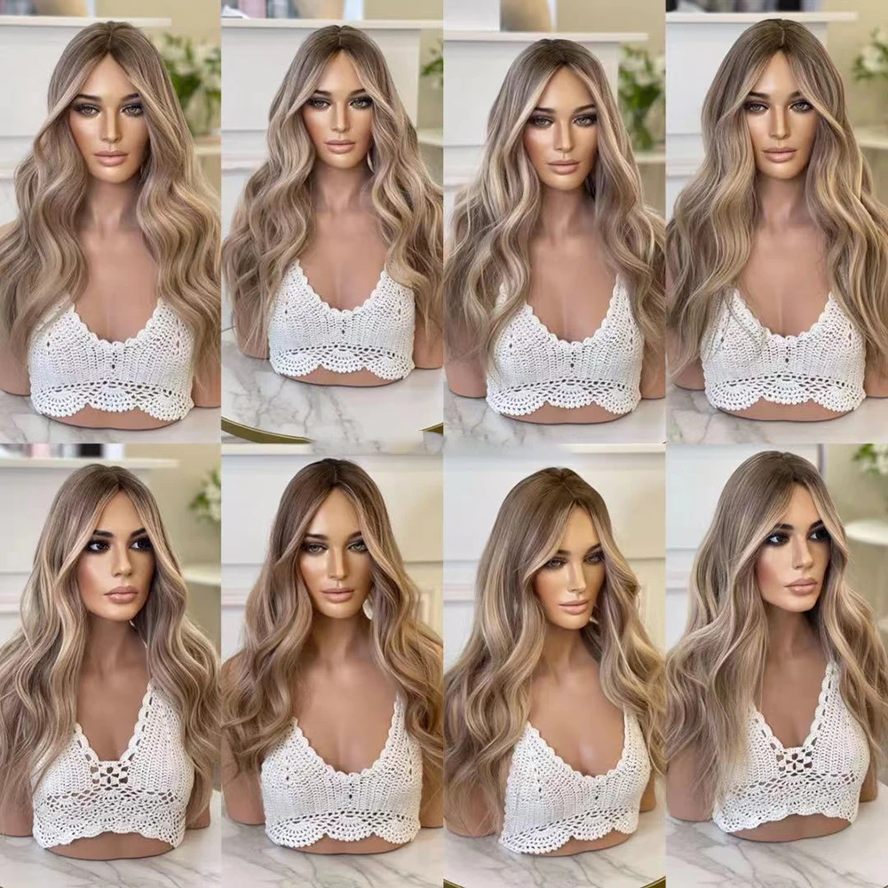 Lace Front Highlight Human Hair Wigs natural wave Hd Transparent Full Lace Pre Plucked Blonde 13x6 Lace Frontal Wig Human Hair