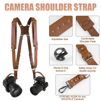 Camera Accessories Camera Double Harness Adjustable Leather Shoulder Straps Universal Camera Shoulder Strap for DSLR/SLR Cameras