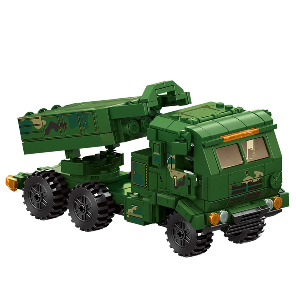 World War 2 WW2 Military M142 High Mobility Artillery Rocket System Building Blocks Bricks Army Soldier Model Toys For Children