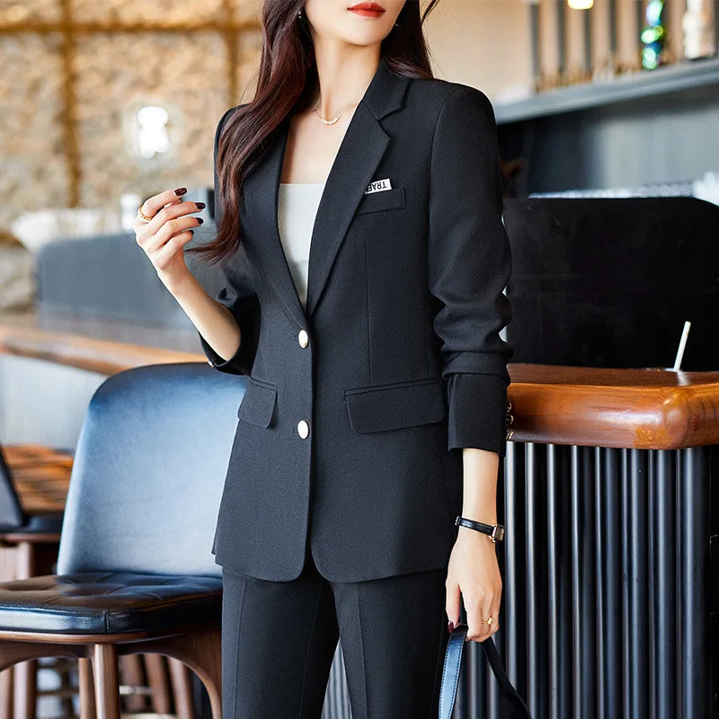 Red Suit Jacket Women\'s Overalls Annual Meeting Host Autumn and Winter2024New Professional Tailored Suit Suit Female Work Clothe