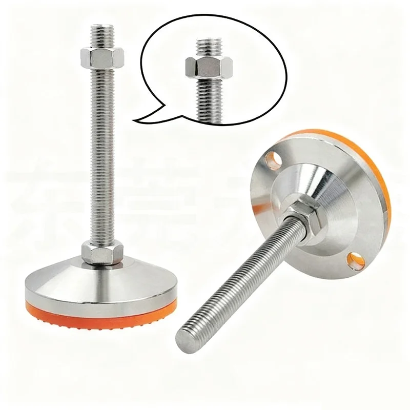 1Pcs M8 M10 M12 M14 M16 M20 Heavy-Duty Foot Cup Fixed Base+Rubber Anti Slip Pad Adjustment Support Foot Machine Metal Hoof Foot