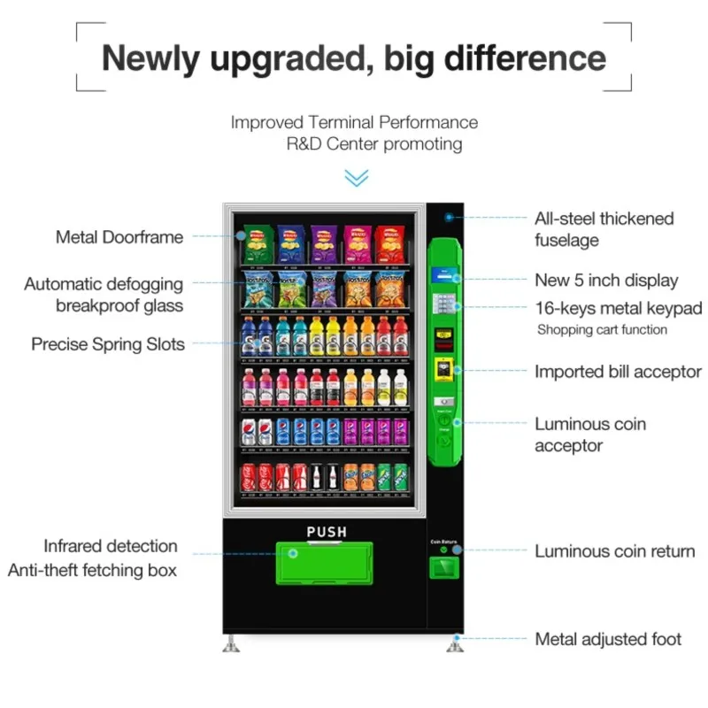 Big Capacity Drink And Snack Vending Machine With Card Reader New Business Ideas Vending Machine In Kuwait