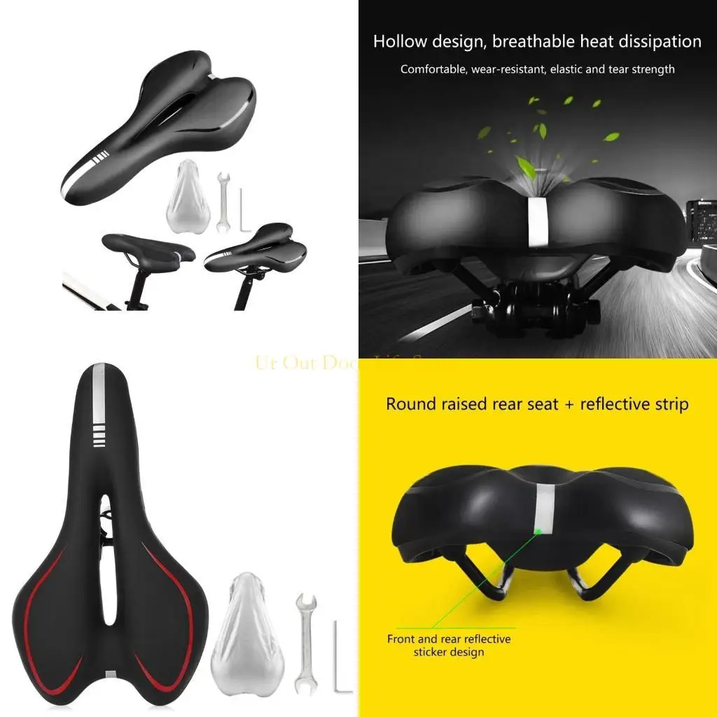 

77UF Road Bike Saddles Silicone Bicycles Saddles Cushions Shock Absorption Seats Pad