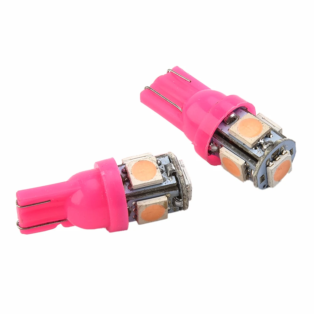 10Pcs Car Instrument Lights Purple T10 194 LED Bulbs For Dashboard Panel Cluster Dash Light With Sockets