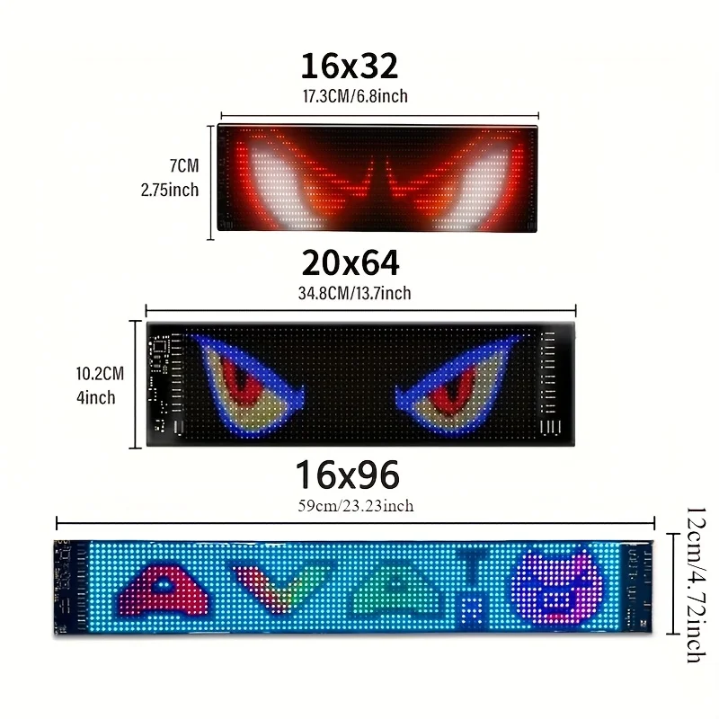 Светодиодный мягкий экран, программируемый логотип, автомобильное светодиодное приложение Devil's Eye, управление Bluetooth, гибкая анимация, мигающий/текст, 5 В, USB RGB LIGHT