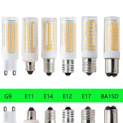 Jasność 102 ledy G4 G9 BA15D E11 E12 E14 E17 światła LED żarówki Corn 9W zastępują 80W lampy halogenowe AC 220V 110V dla domu