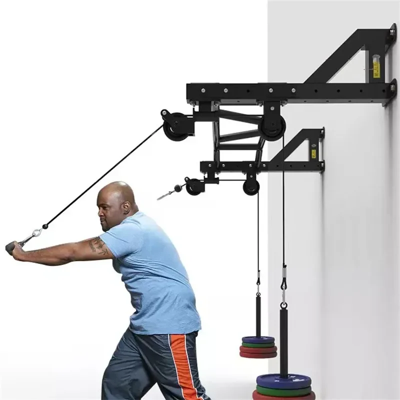 wall mounted Pull up bar Home gym fitness equipment pulley cable block single parallel bars