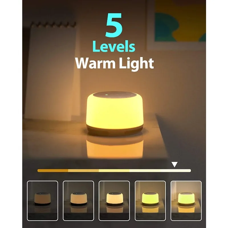 

RGB Night Light 24 Soothing Sounds White Noise Machine for Sleeping Portable Sleep Sound Machine for Adults and Baby