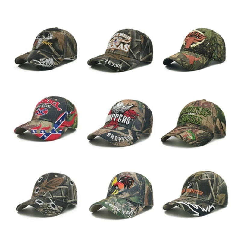 

New Creative Animal Embroidery Camouflage Baseball Cap Men Women Outdoor Sports Jungle Hunting Hiking Fishing Fashion Sun Hat