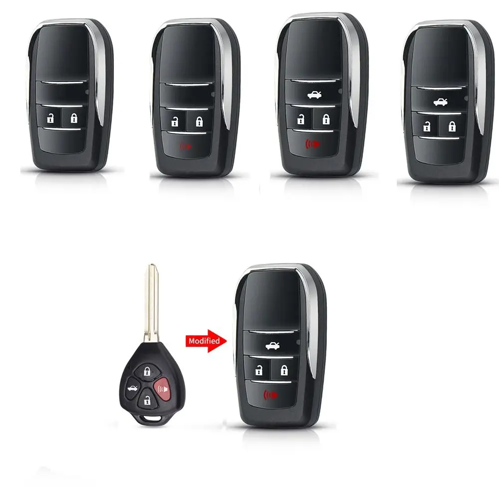 2/3/4 Buttons Flip Remote Key Case Car Key Shell Automotive Key Key Fob Cover Toyota| For Yaris|For Camry Rav4