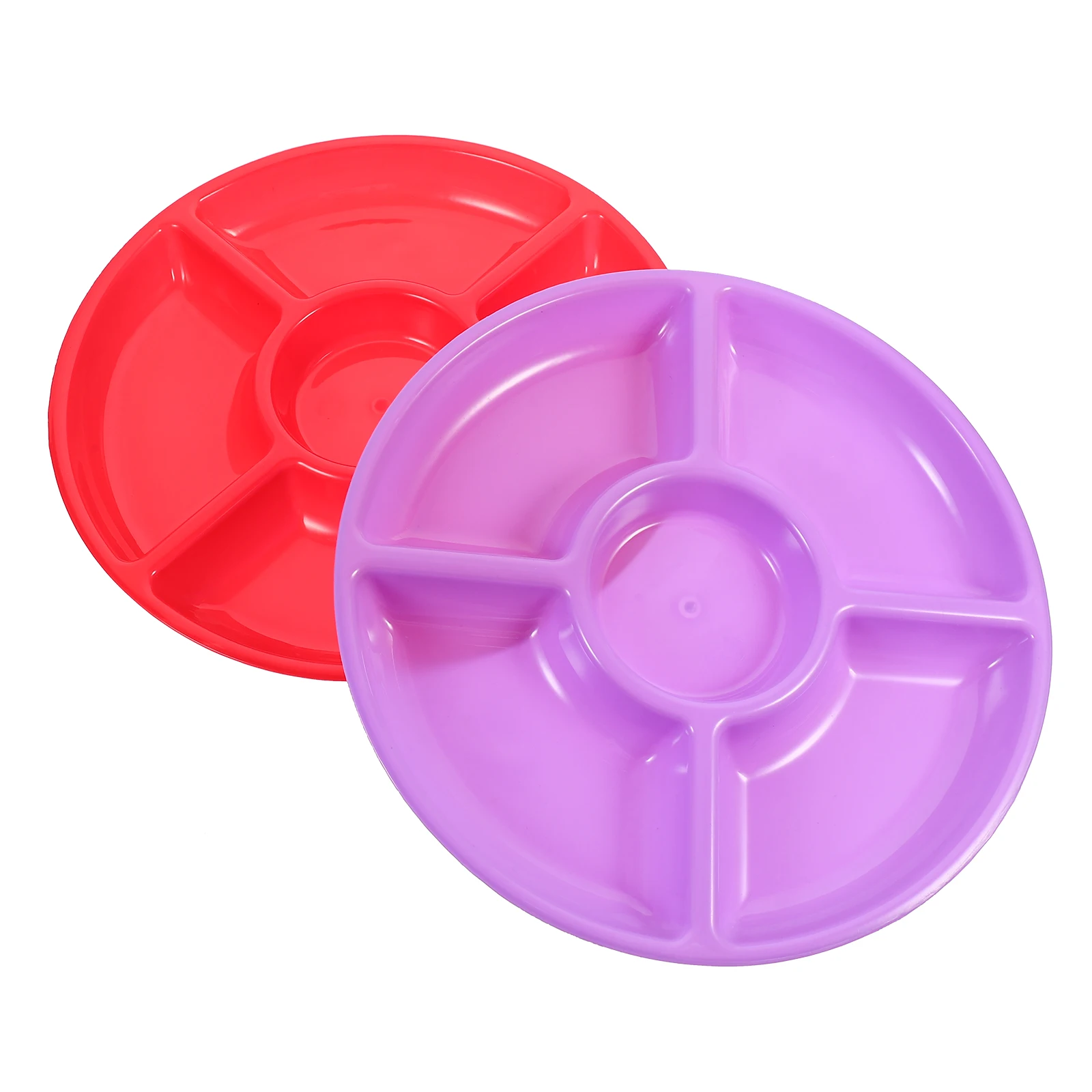 

2Pcs Fruit Plate Serving Dishes Platter Storage Food Snack Household Multi Compartment Smooth Party Birthday Christmas
