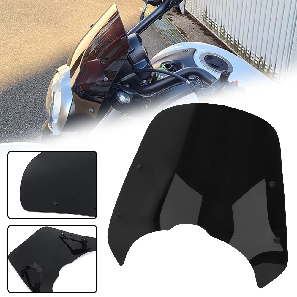 Motorcycle Accessories Headlight Windscreen Windshield Fairing Shield With Bracket For Kawasaki VN650 VN650s EN650 2015-2022