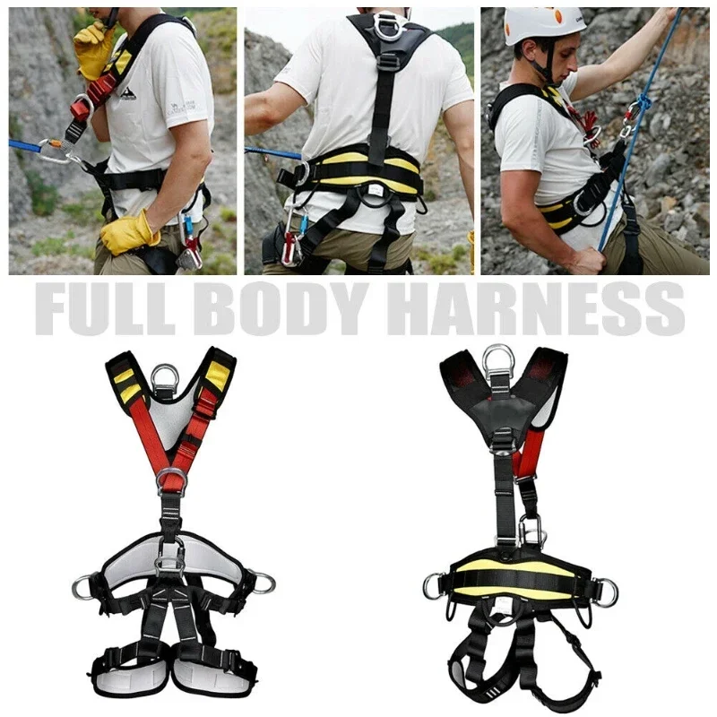 Climbing Belt Mountaineering Safety Belt Downhill Aerial Work Protection Equipment Outdoor Expansion Rappelling Fullbody Harness