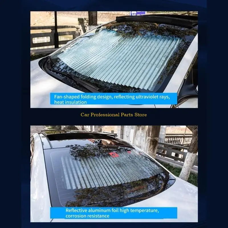 

R53D Heat Resistant Windshield Sunshade Aluminum Foil UV Blocking Lightweight UV Collapsible For Cars Trucks SUVs