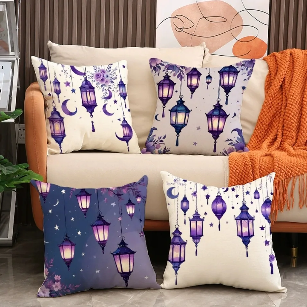 

4pcs EID Mubarak Decor Cushion Cover Aid Ramadan Decorations Islamic Muslim Decor Ramadan Kareem EID Al Adha Ramada Pillowcase