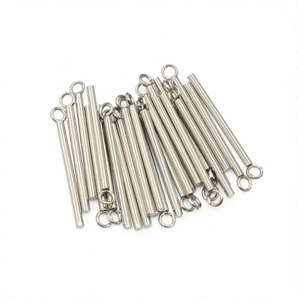 Stainless Steel Straight Tube Pendant 20/30mm Length Rectangular Shape Jewelry Charms Hollow Tube Design Cylinder Shape