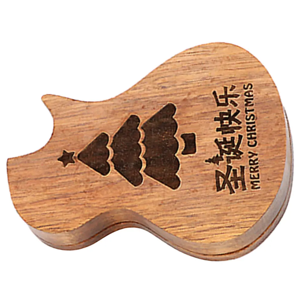 

Wooden Guitar Durable Pick Holder Storage Organizer Case Portable Carry Box for Guitar Accessories Storage Organizer
