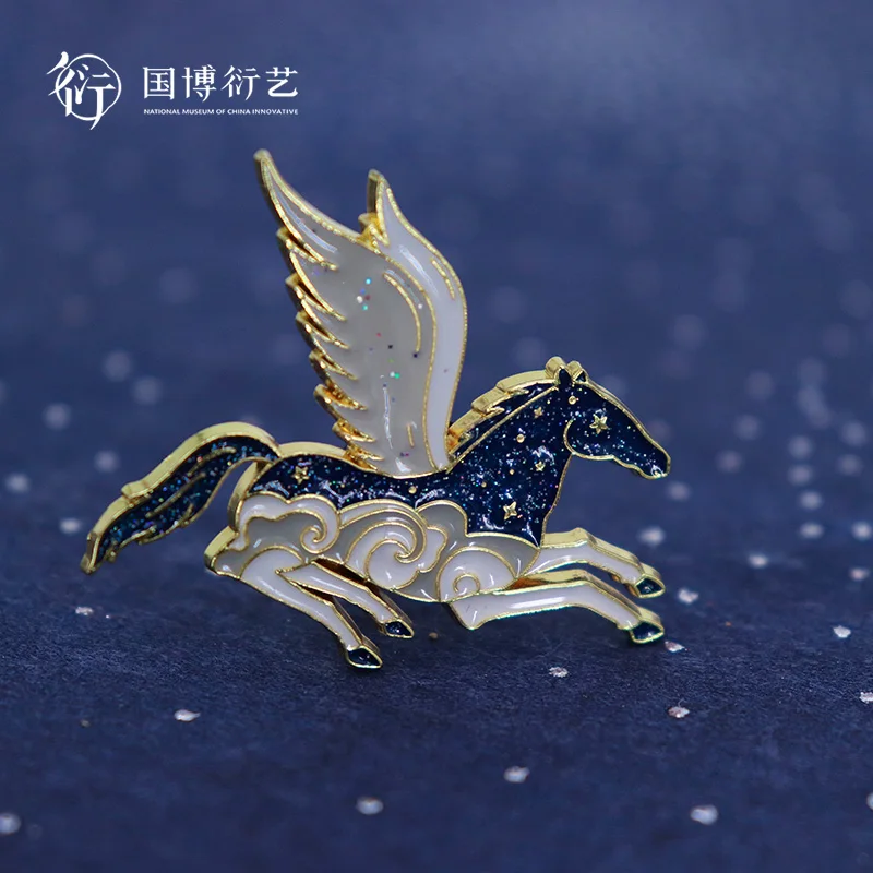 National Museum of China Dreams As Horses Brooch Badge Student School Bag Merchandise Accessories Commemorative Birthday Gifts