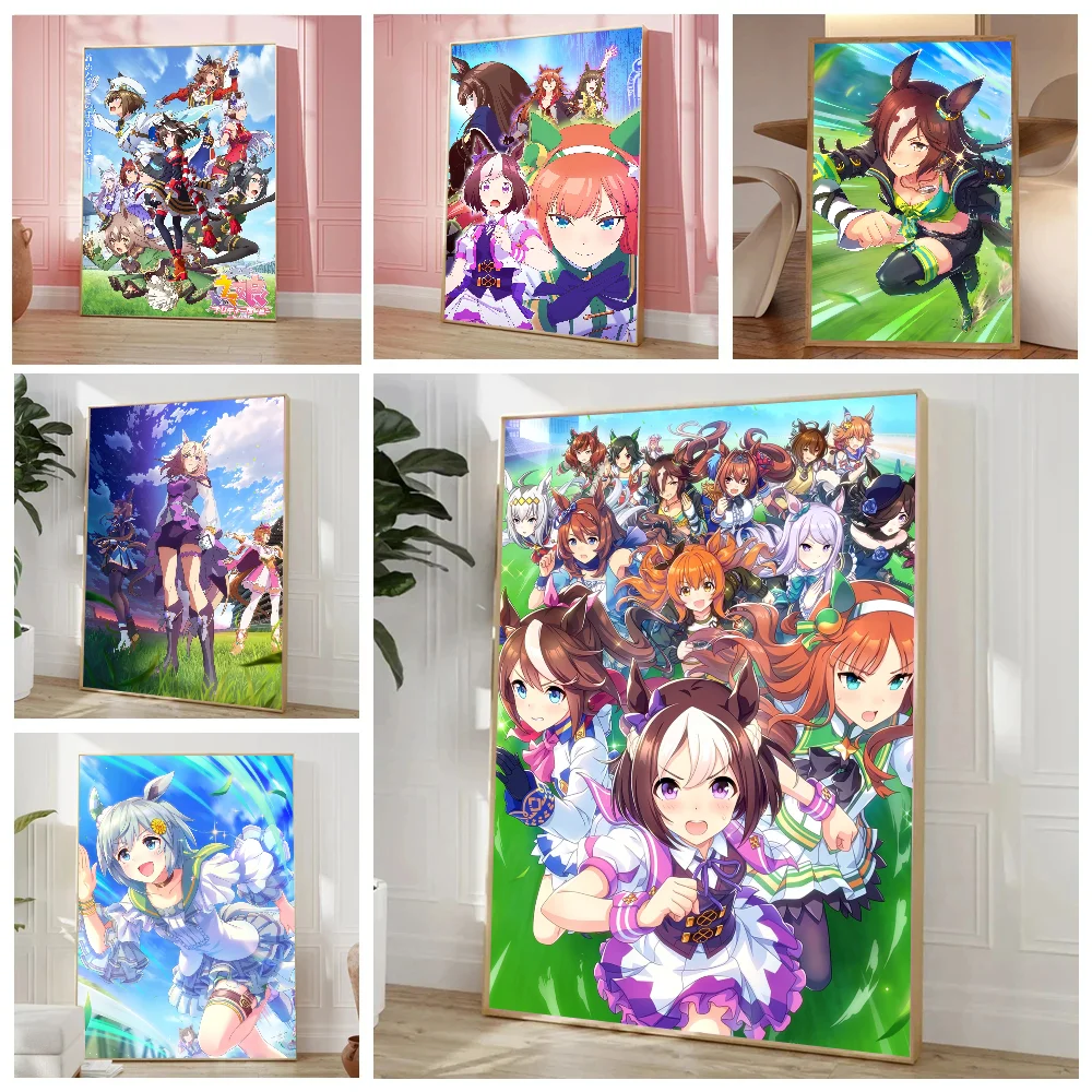 Anime Uma Musume Pretty Derby Poster Stickers Living Room Bedroom Entrance Cafe Wall Art Decoration Painting Room Home Decor