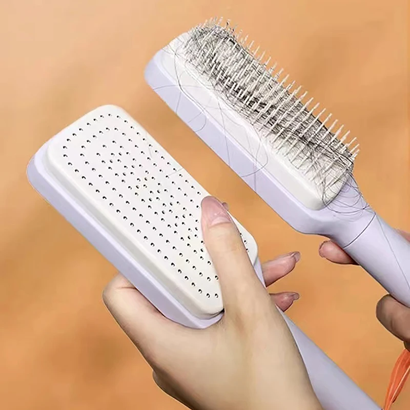 Self Cleaning Hairbrush Women Hair Brush One-key Cleaning Hair Loss Airbag Scalp Massage Comb Anti-Static Hairbrush