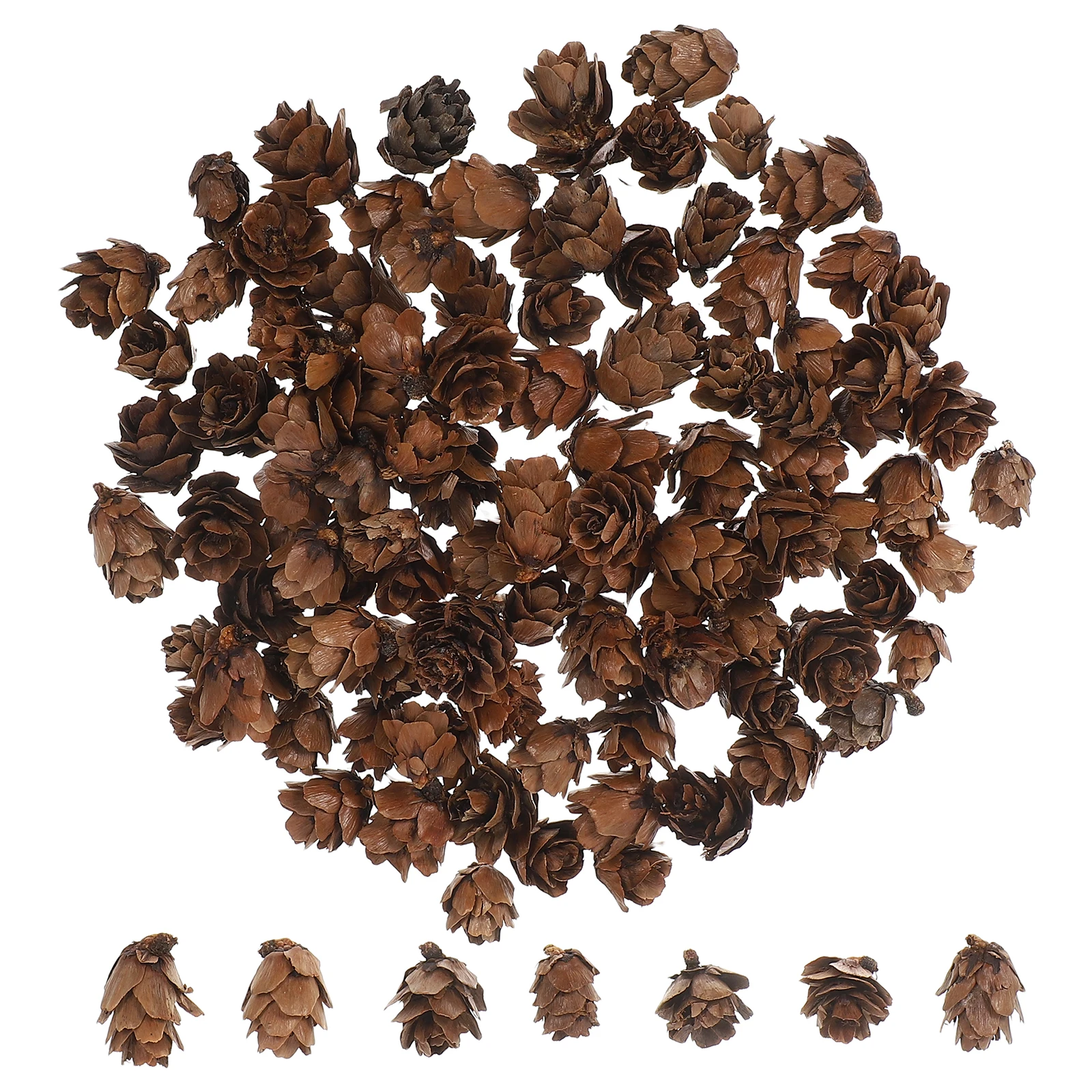 

100 pcs Wooden Pine Cone Decor Christmas Tree Ornament Rustic Home Wedding Party Decoration Artificial Pine Cones For Table Jar