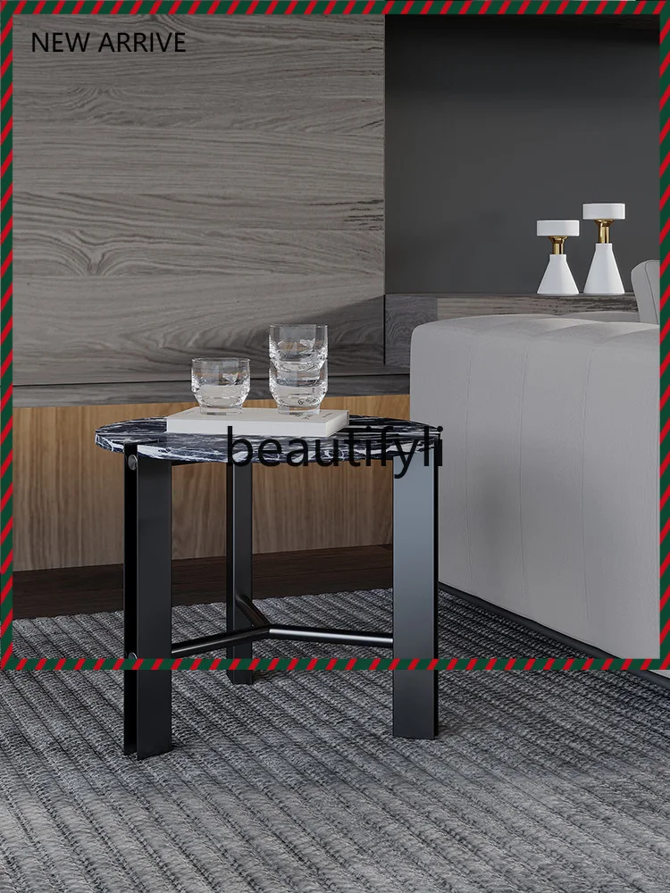 

Italian Style Round Combination Coffee Table Side Table Modern Light Luxury Marble Small Corner Table G1218