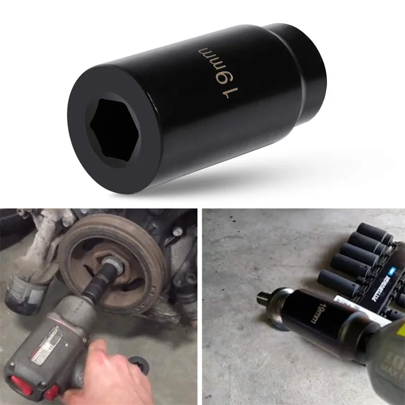 for Honda Engines 19mm Harmonic Balancer Socket 3 Times Momentum Power of Standard Impact Sockets 77080 Black Install Hand Tool