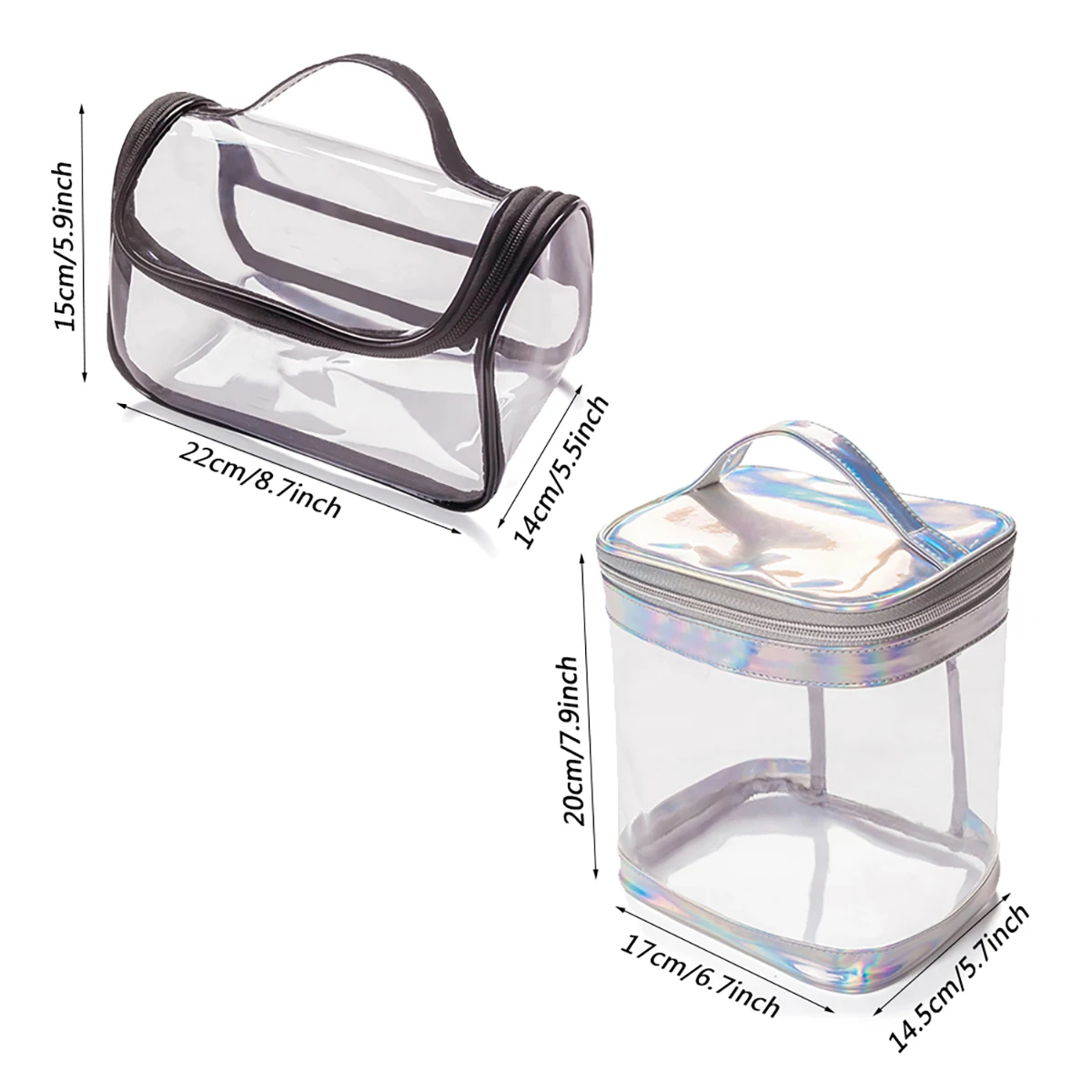 Transparent PVC Portable Cosmetic Bag Waterproof Toiletry Bag Travel Cosmetic Bag