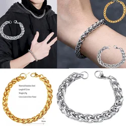 4/5/6/8mm Width 19/21/23cm Length Stainless Steel Men Women Flower Basket Chain Bracelet Wrist Jewelry Never Fade Drop Shipping