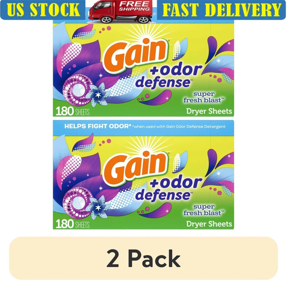 2パック消臭乾燥機シート180枚入りスーパーフレッシュブラストの香り静電気防止柔軟剤シート頑固な汚れを除去