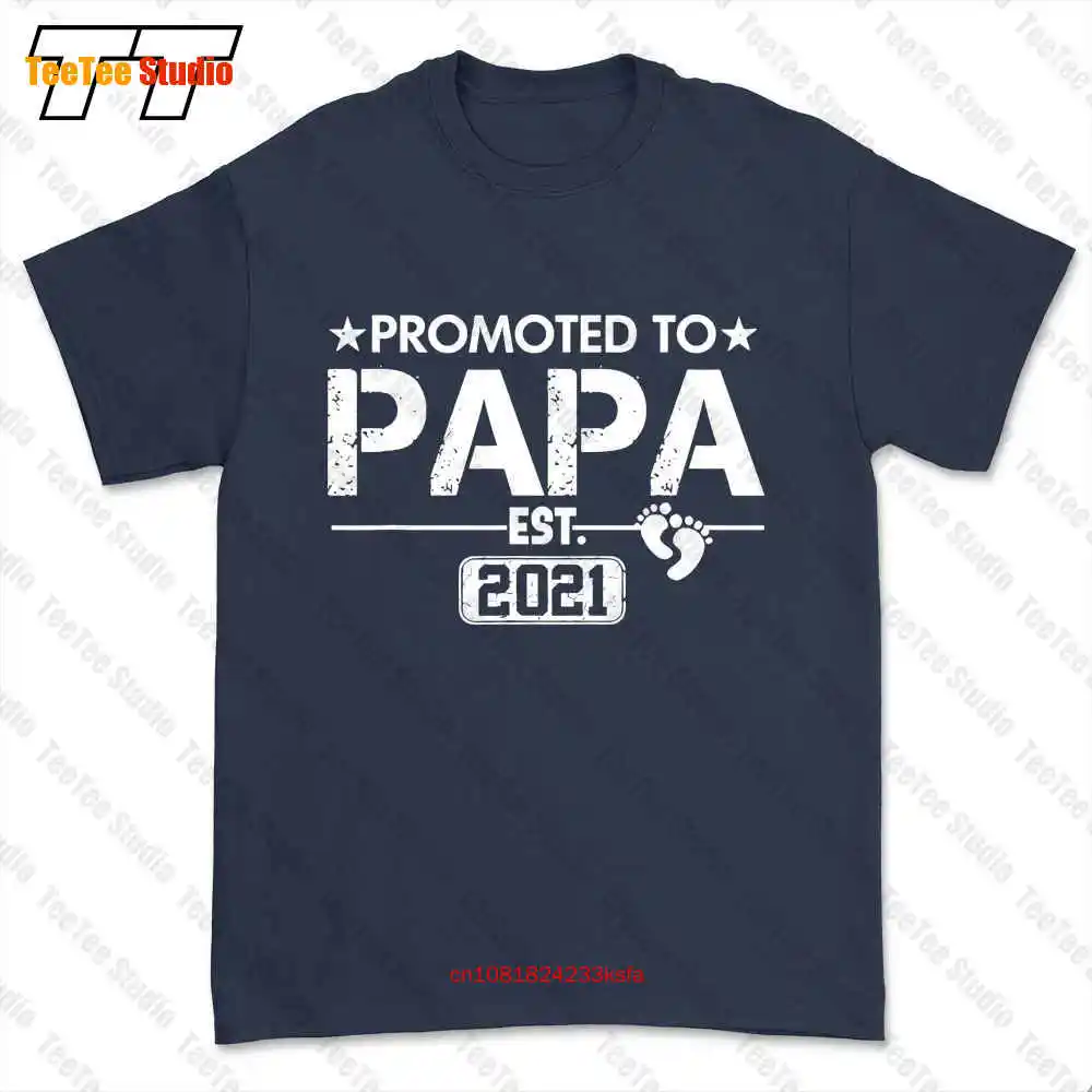 Mens Promoted To Papa First Time Fathers Dad Gift T-shirt Tee R85I