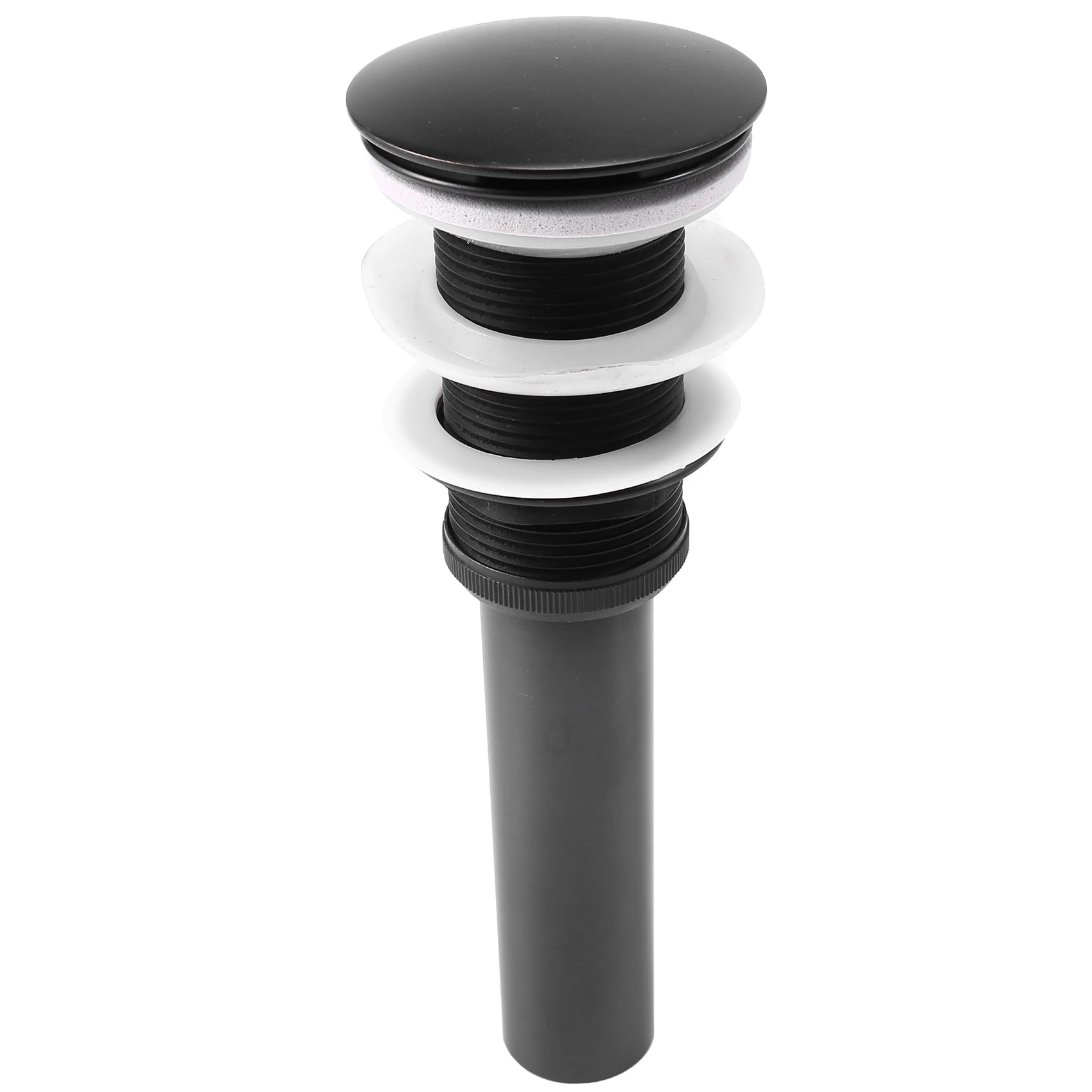 DTEN-Basin Bottle Trap Metal Bathroom Sink Siphon Drains With Drain Black P-Trap Pipe Waste Without Overflow