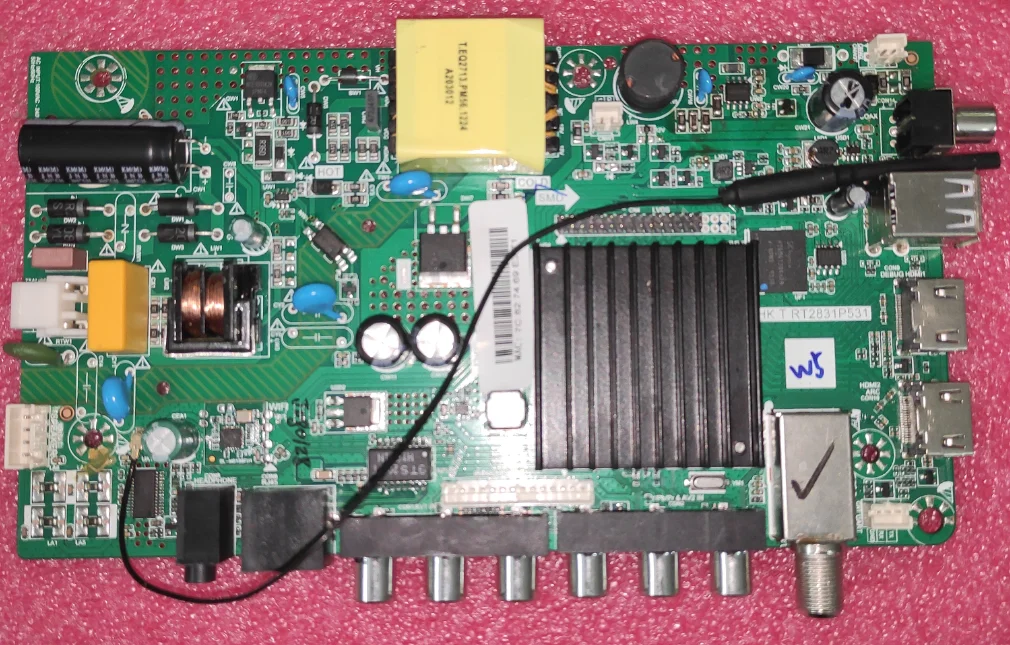 

Free shipping! HK.T.RT2831P531 4-core WiFi network TV motherboard 36--42v 320ma 1366X768 WORKING GOOD