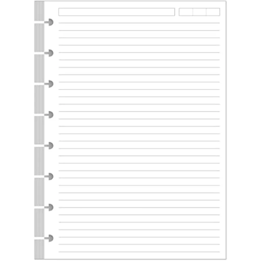 

A5 TUL Discbound Lined Refill Paper, 8-Disc Discbound Ruled Filler Paper, 100Sheets/ 200Pages Loose-Leaf Paper, 100gsm White Pa