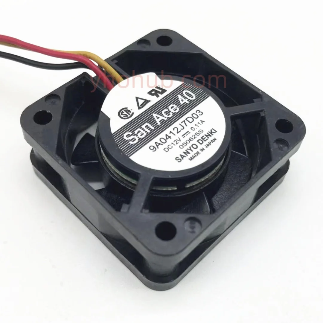 

Sanyo Denki 9A0412J7D03 DC 12V 0.11A 3-Wire 40x40x15mm Server Cooling Fan