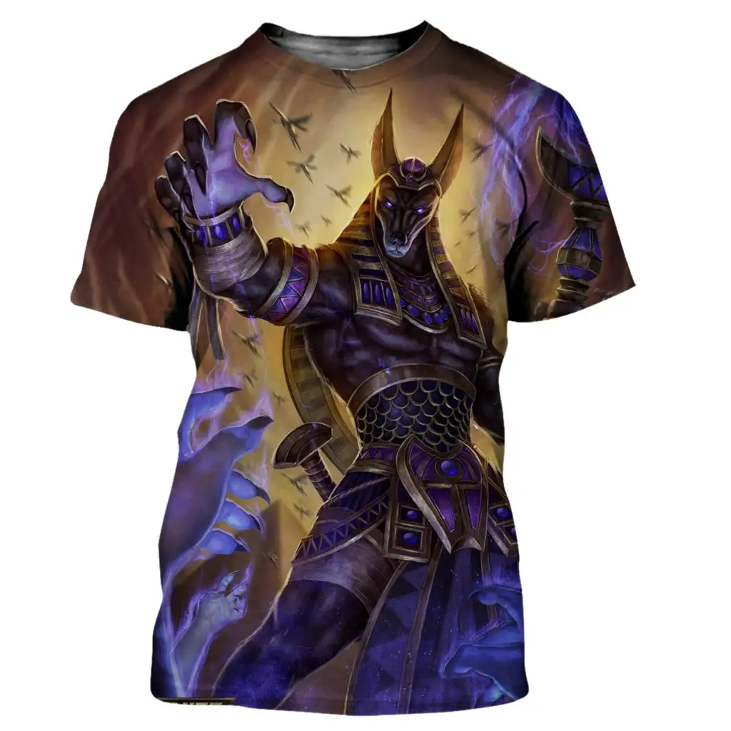 Summer Anubis T-Shirts Ancient Egypt 3D Print Streetwear Men Women Casual Oversized Short Sleeve T Shirt Male Tees Tops Clothing