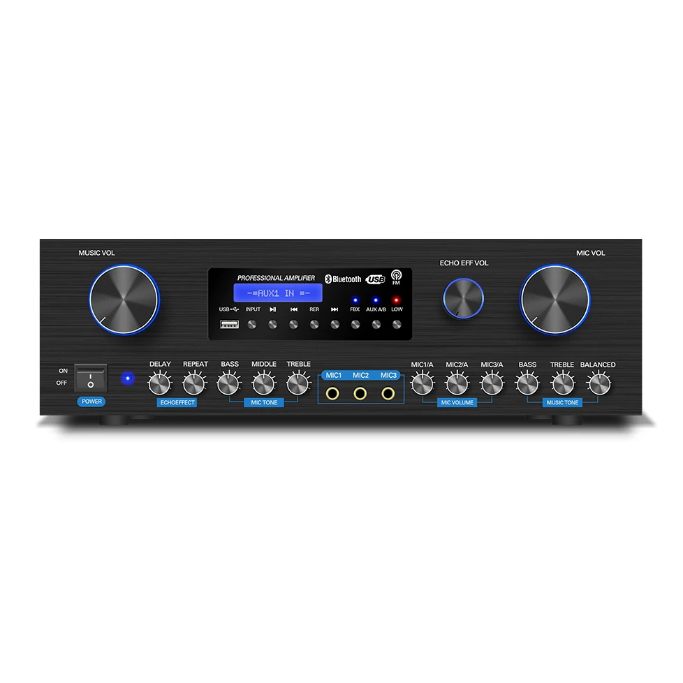 

Hot Sale 2 channels 400 watt audio AK-5000 home power amplifier with bt am usb