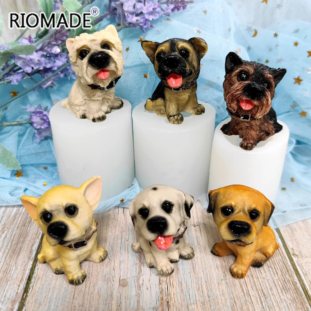 Dog Shape Silicone Mold For Fondant Cake Decorating Tools Chocolate Mousse Dessert Baking Cake Tools Gypsum Epoxy Resin Mould