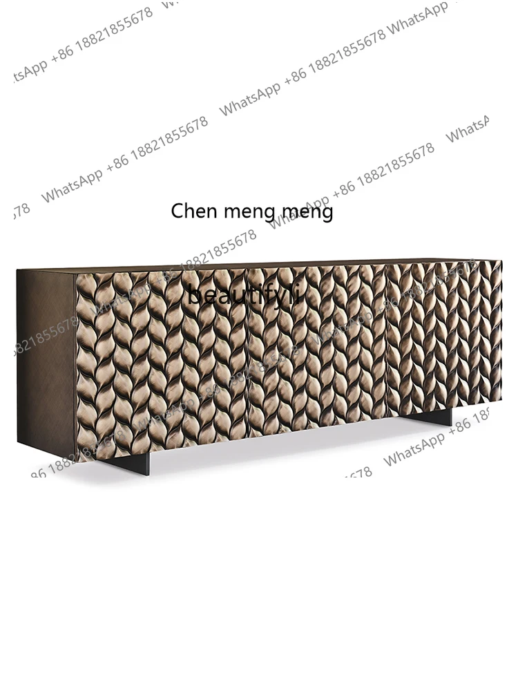 

Italian Relief Entrance Cabinet Designer Model High-End Hotel Homestay Curio Cabinet Italian Light Luxury Art Sideboard Cabinet