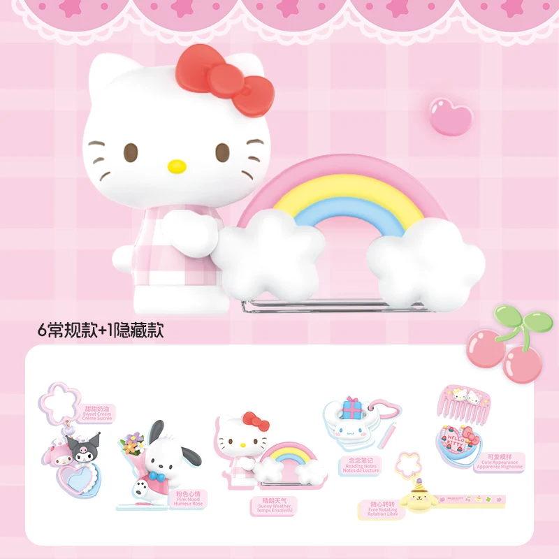 Miniso Hello Kitty 50th Anniversary Series Cinnamoroll  Melody Pochacco Kuromi Pom Pom Purin Girl Heart Desktop Decoration Model