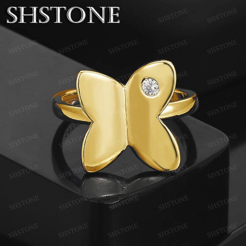 

Luxury Classic Zircon 18k Gold Butterfly Ring Lady Party Women Charm Engagement Wedding High Quality Sweet Cute Jewelry Gifts
