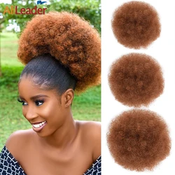 Extensión de coleta Afro sintética para mujeres negras, postizo de 8 pulgadas, corto y rizado