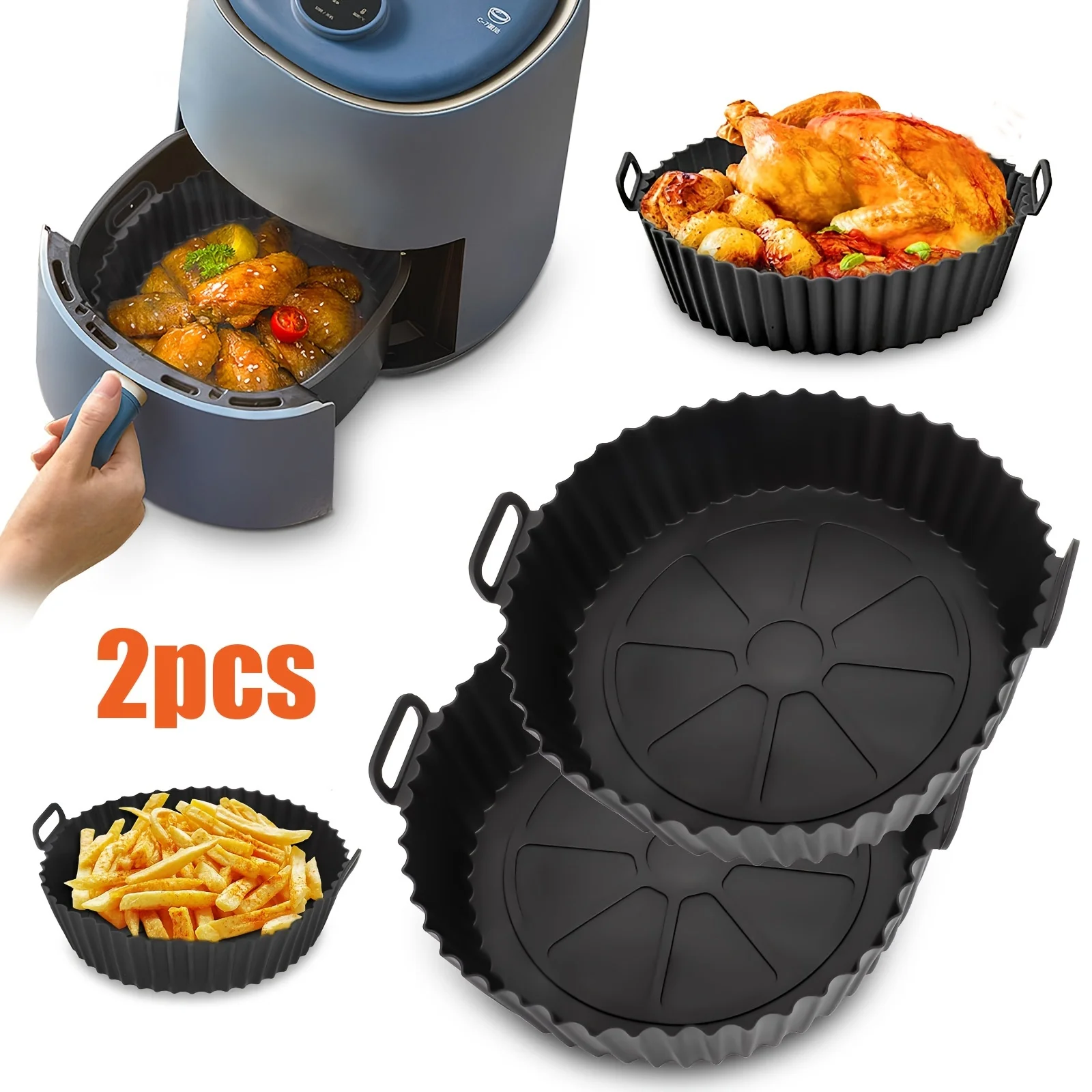 

Air fryer mat, thickened food grade silicone baking mat, household air fryer baking tray