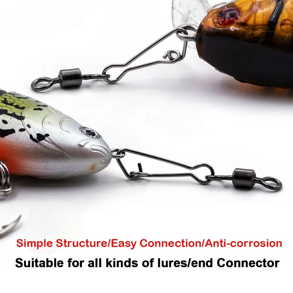 새로운 스테인레스 스틸 롤링 스위블 스냅 베어링 8 워드 루프 낚시 바늘 루어 스위블 낚시 액세서리