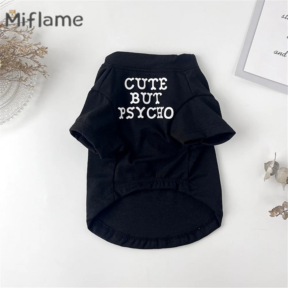 

Miflame Summer Thin Mid Small Dog Round Neck T-shirt Bichon Schnauzer French Bulldog Printed Casual Short Sleeves Pet Tank Top