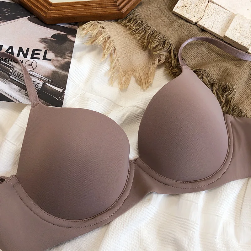 Nahtlose Unterwäsche für Frauen plus Größe BH sexy tief v Push-up Büstenhalter solide drahtlose bequeme 85 90 c d e Tasse Dessous – Detail 23