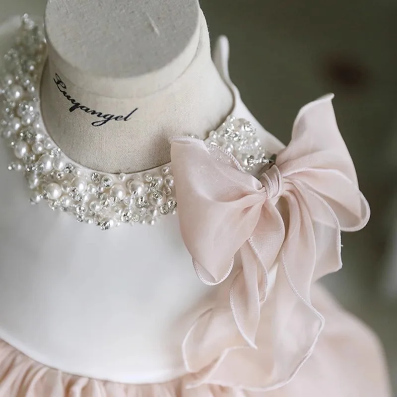 Children Clothes Girl Simple and Elegant Formal Dress for Kids Girl Wedding Guest Dress Brides Wedding Dresses Ball Gown Girls